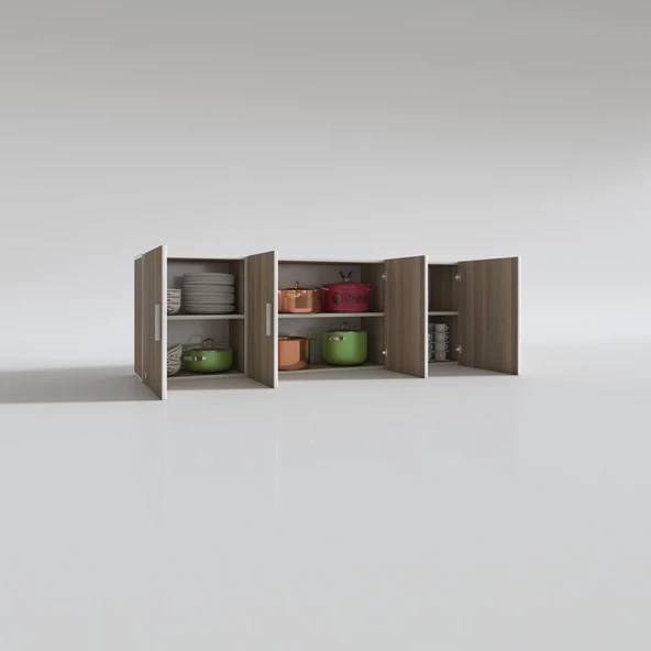 Kenzlife hazır mutfak silvanus crd 060*180*22 mutfak banyo dolabı kapaklı raflı - Resim 2