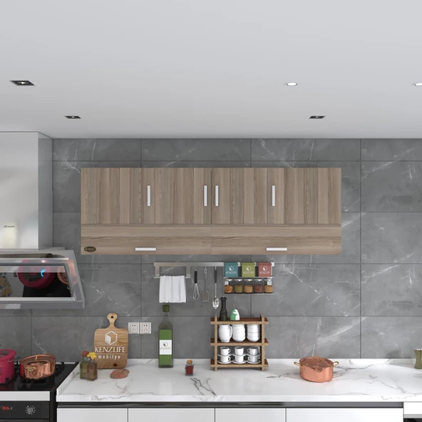 Kenzlife hazır mutfak perenna crd 060*180*22 mutfak banyo dolabı kapaklı raflı - Resim 4