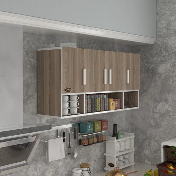 Kenzlife hazır mutfak severus crd 060*120*22 mutfak banyo dolabı kapaklı raflı