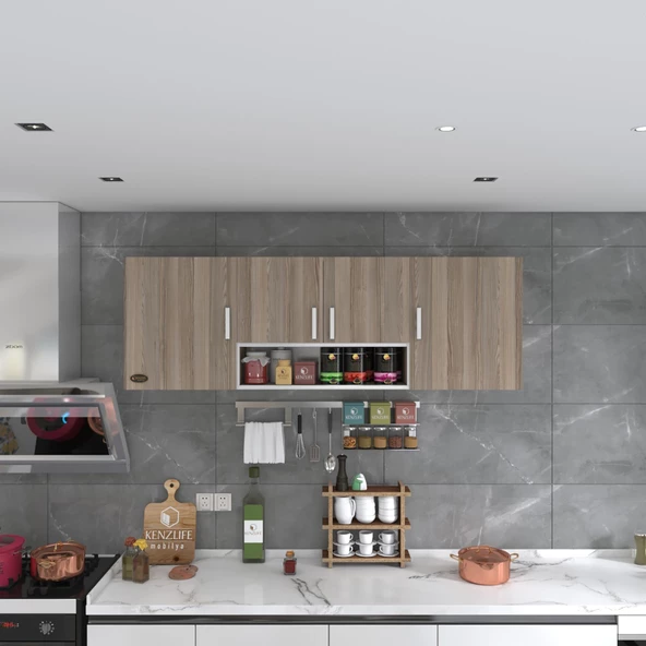 Kenzlife hazır mutfak packey crd 060*180*22 mutfak banyo dolabı kapaklı raflı - Resim 4