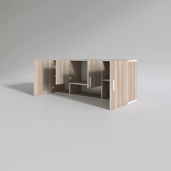 Kenzlife hazır mutfak floro22 crd 060*150*22 mutfak banyo dolabı kapaklı raflı - Resim 2