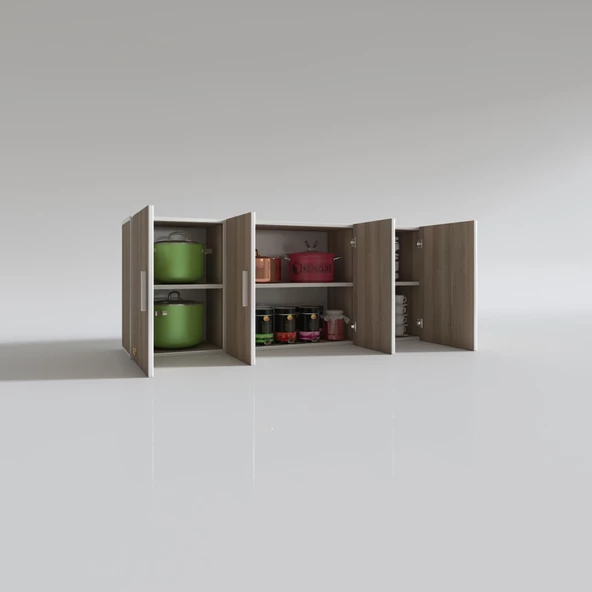 Kenzlife hazır mutfak marina crd 060*150*22 mutfak banyo dolabı kapaklı raflı - Resim 2