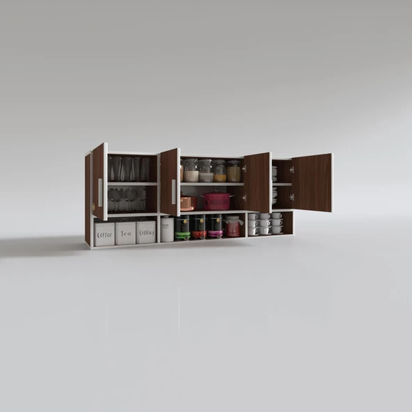 Kenzlife hazır mutfak konsta cvz 060*150*22 mutfak banyo dolabı kapaklı raflı - Resim 3