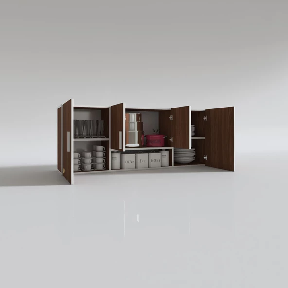 Kenzlife hazır mutfak floro22 cvz 060*150*22 mutfak banyo dolabı kapaklı raflı - Resim 3