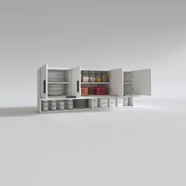 Kenzlife hazır mutfak general byz 060*150*22 mutfak banyo dolabı kapaklı raflı - 4