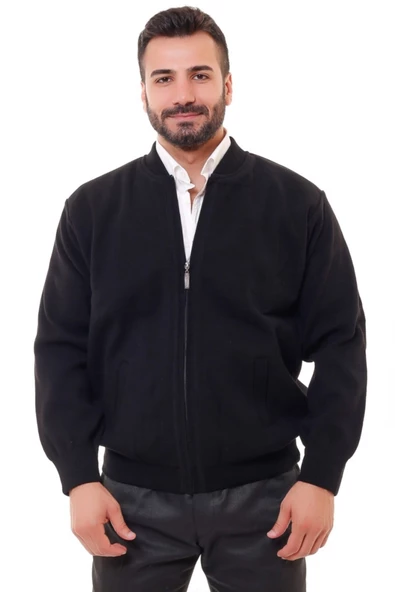 Erkek Lacivert Astarlı Çelik Örgü Hırka Düzastarlı1 - 2