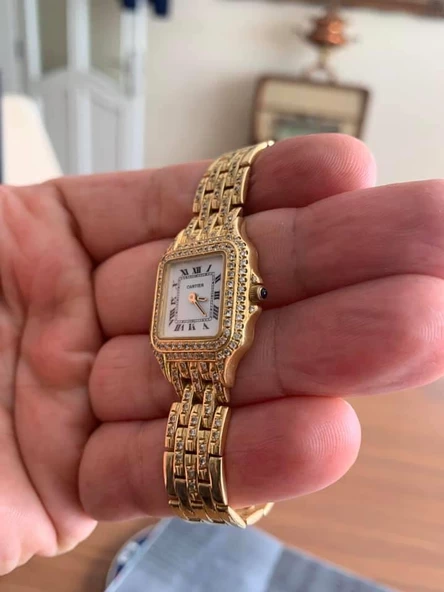Cartier Panthere Lady Pırlantalı 18K Altın Kadın Saati 22 mm - Resim 5