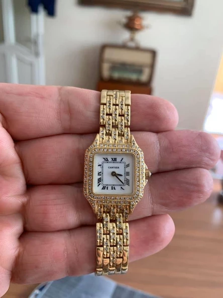 Cartier Panthere Lady Pırlantalı 18K Altın Kadın Saati 22 mm - Resim 8