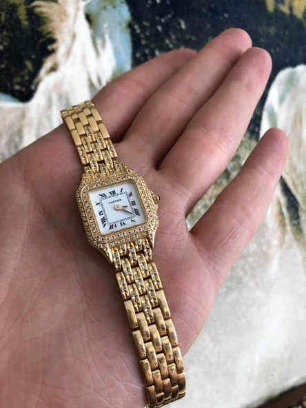 Cartier Panthere Lady Pırlantalı 18K Altın Kadın Saati 22 mm - Resim 9