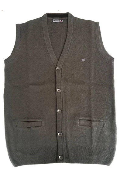 GRİMEN DÜĞMELİ ÇELİK ÖRME CASUAL RAHAT KALIP DÜĞMELİ YELEK - 6