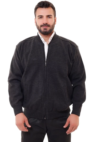 BLUESMODA ASTARLI CEPLİ FARMUARLI ÇELİK ÖRME CEKET HIRKA SİYAH - 2