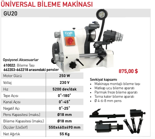 Craft  GU20 Universal Bileme Motoru