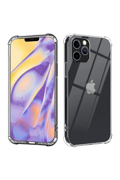 Apple iPhone 12 Pro Max 6.7'' Şeffaf Tank Silikon Kapak