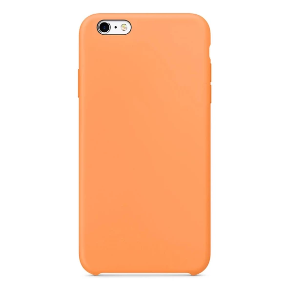 Apple iPhone 6 Plus Altı Açık Liquit Lansman Silikon Kehribar Turuncusu - 2