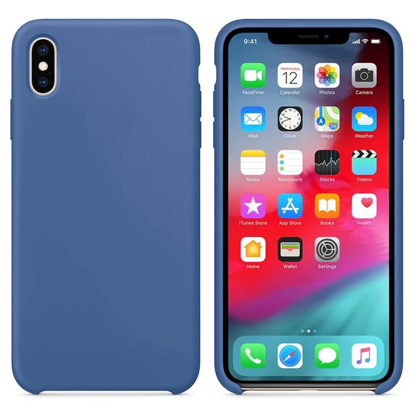 Apple iPhone XS Altı Açık Liquit Lansman Silikon Menekşe Mavisi