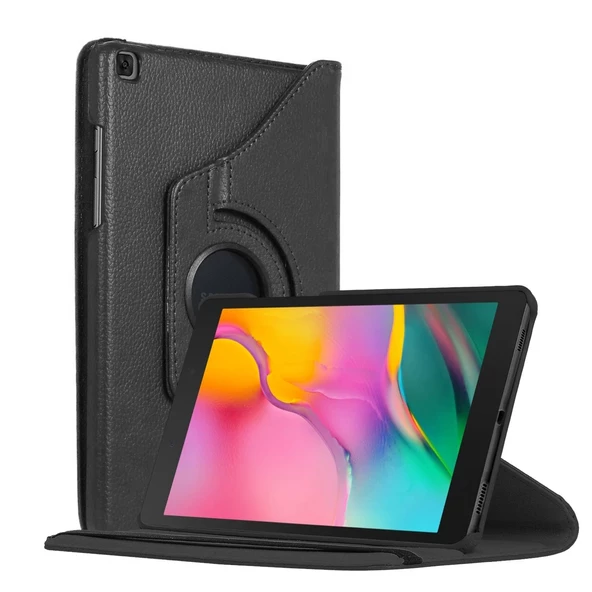 Samsung Galaxy Tab A7 T500 Deri Kapaklı 360 Kılıf Siyah