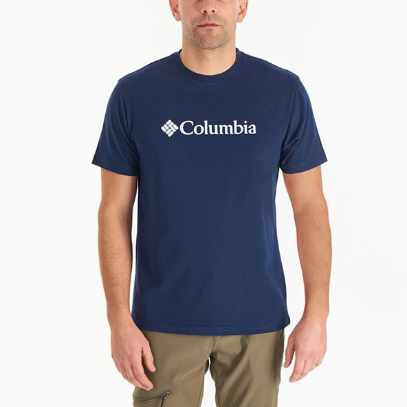 Columbia CSC M Basic Logo Brushed Erkek Kısa Kollu T-Shirt Lacivert CS0287-466 ürün görseli 1