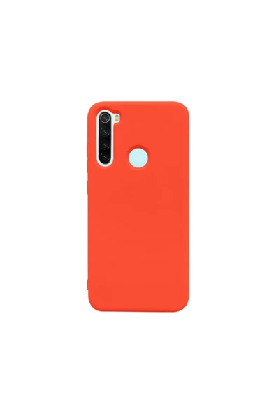 Xiaomi Redmi Note 8 İçi Kadife Silikon Kılıf Turuncu