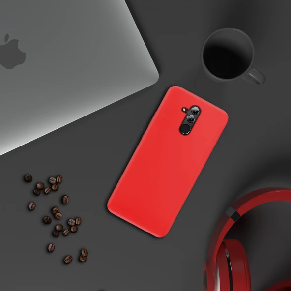 Huawei Mate 20 Lite İnce Mat Silikon Kılıf Kırmızı - 3