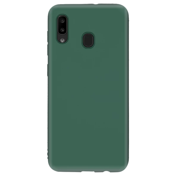 Samsung Galaxy A20 İnce Mat Silikon Kılıf Haki - 2