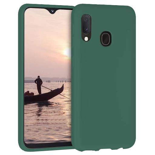 Samsung Galaxy A20 İnce Mat Silikon Kılıf Haki