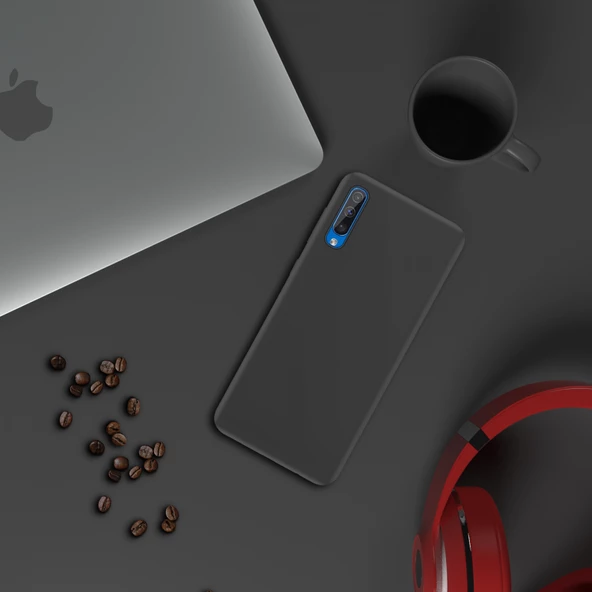 Samsung Galaxy A50S İnce Mat Silikon Kılıf Siyah - Resim 3