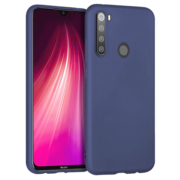 Xiaomi Redmi Note 8 İnce Mat Silikon Kılıf Lacivert