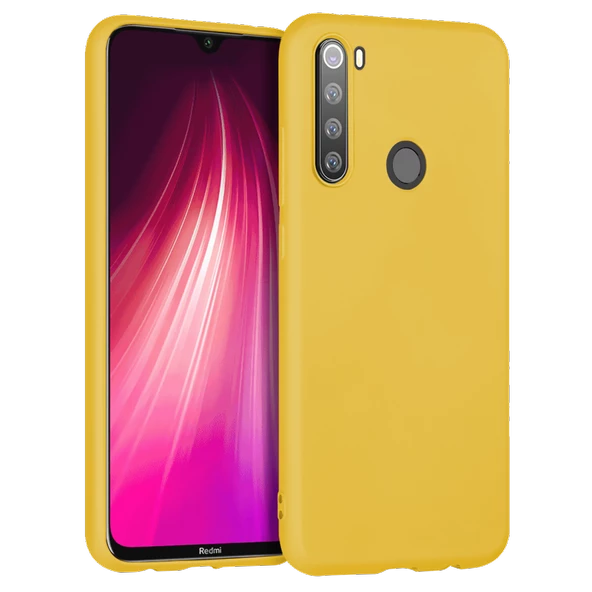 Xiaomi Redmi Note 8 İnce Mat Silikon Kılıf Sarı