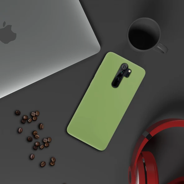 Xiaomi Redmi Note 8 Pro İnce Mat Silikon Kılıf Yeşil - 3