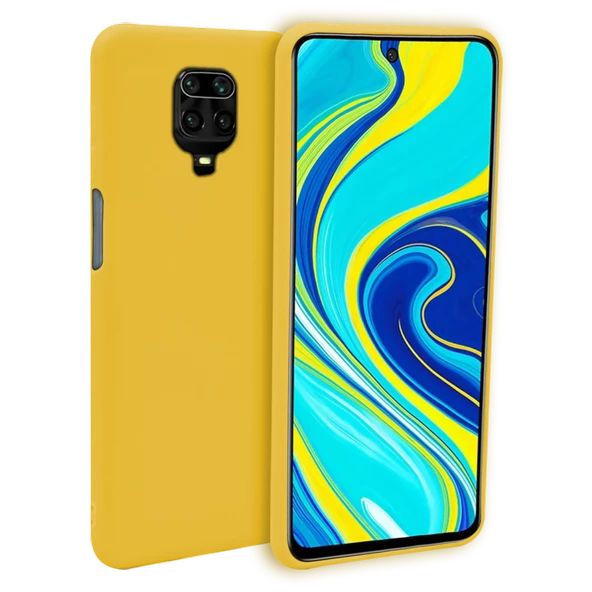 Xiaomi Redmi Note 9 Pro Max İnce Mat Silikon Kılıf Sarı