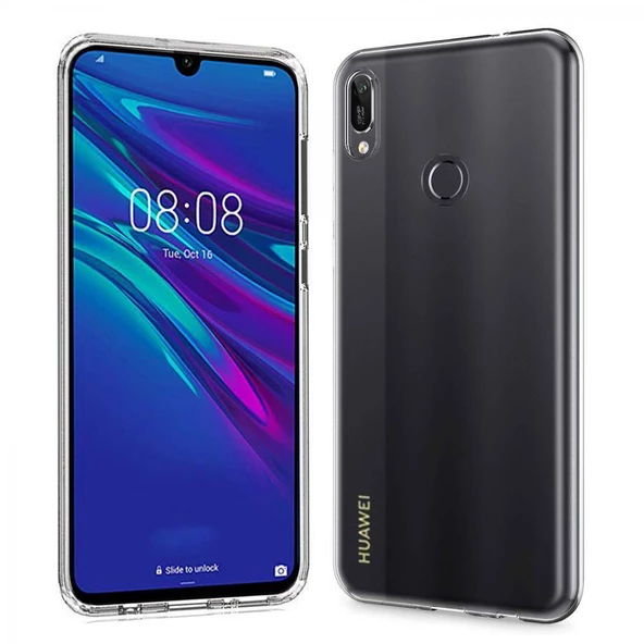 Huawei Y7 2019 Ultra İnce Silikon Kılıf Şeffaf