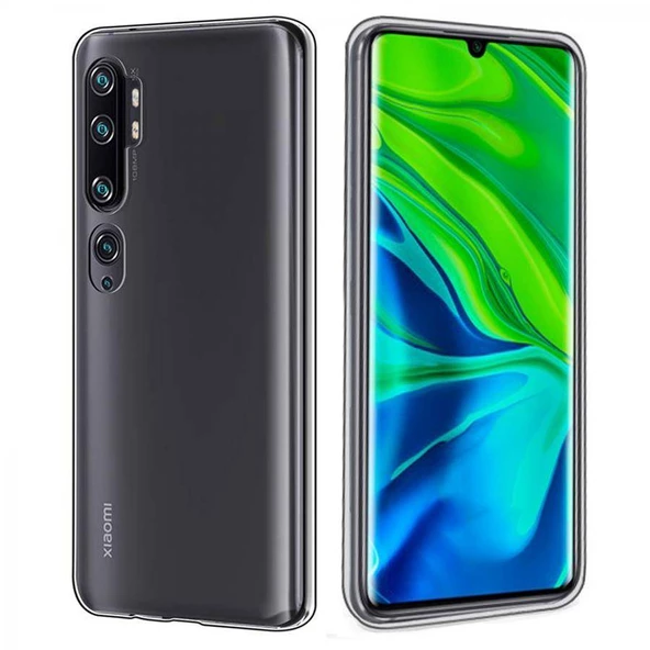 Xiaomi Mi Note 10 Ultra İnce Silikon Kılıf Şeffaf