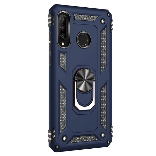 Huawei P30 Lite Yüzüklü Tank Kılıf Lacivert