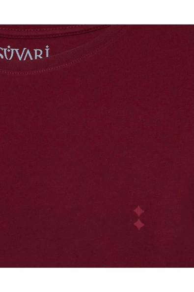 O Yaka Bordo Erkek Tişört - 2