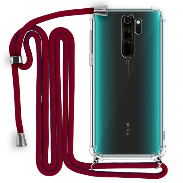 Xiaomi Redmi Note 8 Pro Boyun Askılı Şeffaf Tank Kılıf - 1