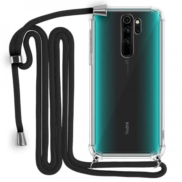 Xiaomi Redmi Note 8 Pro Boyun Askılı Şeffaf Tank Kılıf