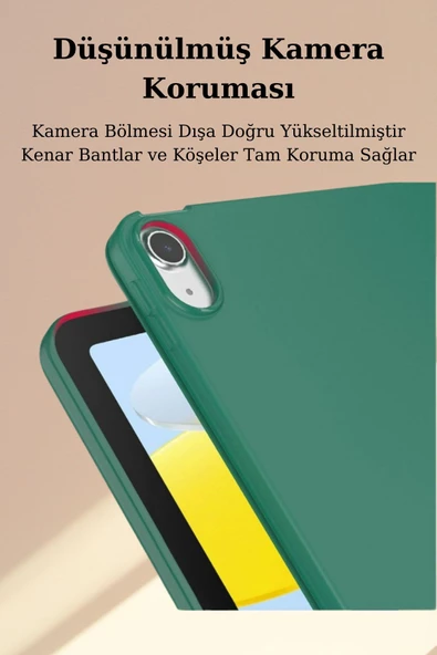 Apple iPad 10.9 inç Wi-Fi 64 GB 10. Nesil Uyumlu Kalem Bölmeli Tablet Kılıfı - 12