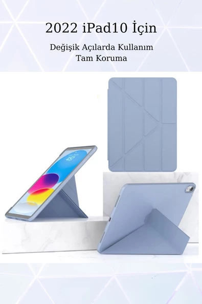 Apple iPad 10.9 inç Wi-Fi 64 GB 10. Nesil Uyumlu Kalem Bölmeli Tablet Kılıfı - 10