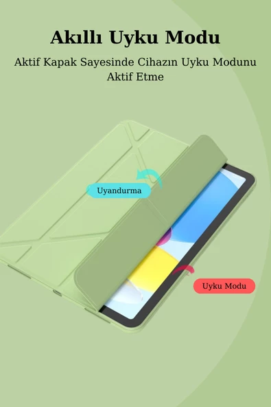 Apple iPad 10.9 inç Wi-Fi 64 GB 10. Nesil Uyumlu Kalem Bölmeli Tablet Kılıfı - 6