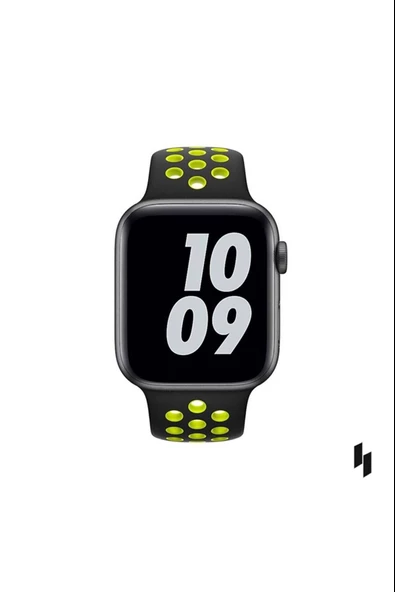 Apple Watch Series 3 40 MM Fileli Kordon Siyah-Sarı - Resim 2