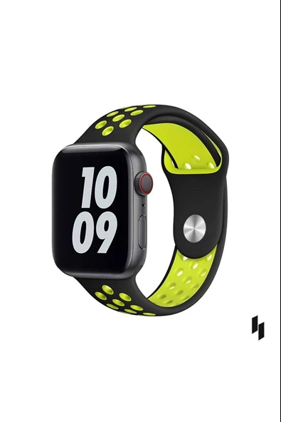 Apple Watch Series 5 40 MM Fileli Kordon Siyah-Sarı - 3