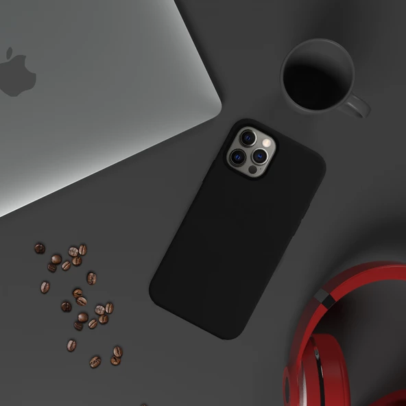 Apple iPhone 14 Pro Max 6.7'' İnce Mat Silikon Kılıf Siyah - 3