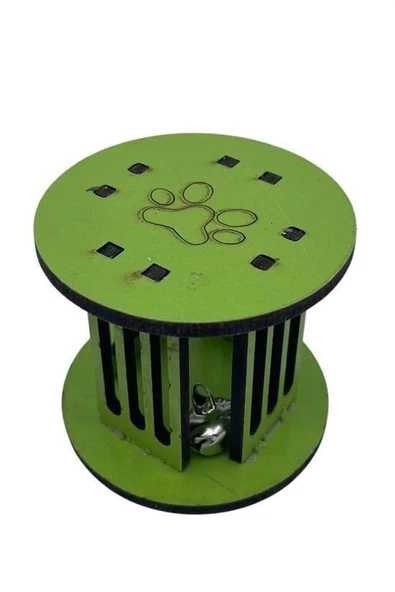 BUFFER®  Mini Silindir Eğlenceli Renkli Sağlam Küçük Pati İzi Şekilli Kedi Oyuncağı - 7