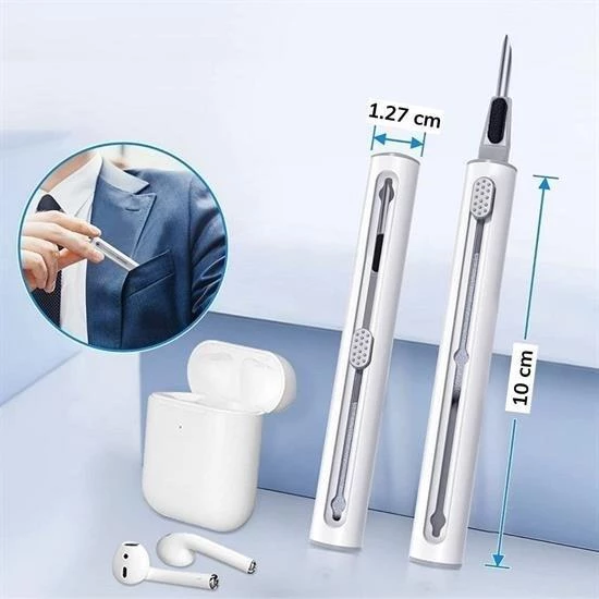 BUFFER® Çok Amaçlı Yumuşak Fırçalı Kablosuz Kulaklıklar İçin Kulaklık Temizleme Kiti - 6