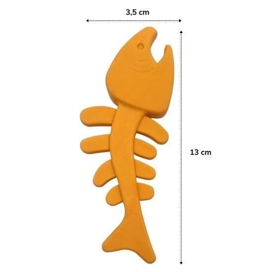 BUFFER® Balık Kemiği İskelet Şekilli Renkli Plastik Kedi Oyuncağı - 4
