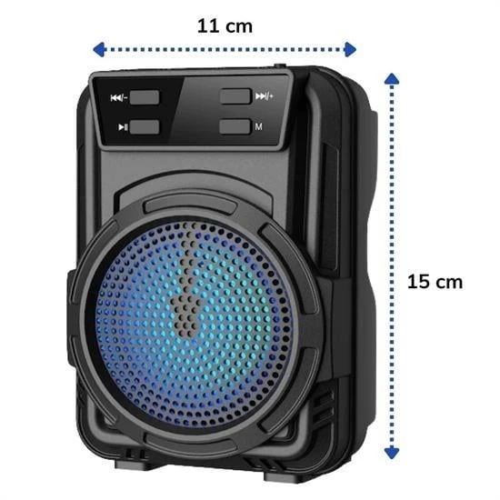 BUFFER® Mini Işıklı Hoparlör Bluetooth Wireless Hoparlör Yüksek Ses Hoparlö - 4