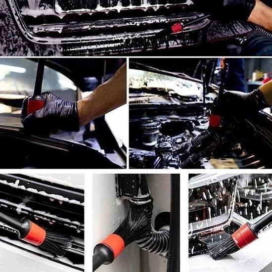 BUFFER® Yumuşak Kıllı İç Ve Dış Temizlik İçin 5+1 Detaylı Araç Oto Temizlik Bakım Fırça Seti - 7