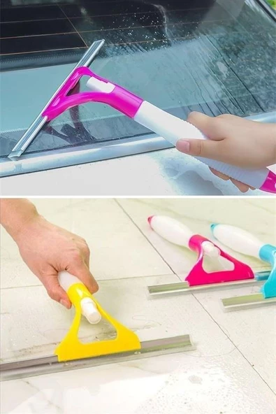 BUFFER® Pratik Spreyli Cam Sil Pencere Ayna Tezgah Duşakabin Temizleyici Püskürtmeli Silme Aparatı - 10