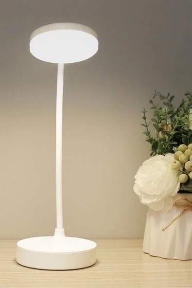 BUFFER® Yuvarlak USBli Dokunmatik 3 Kademeli 360 Derece  Özel Göz Korumalı Led Lityum Masa Lambası - 10