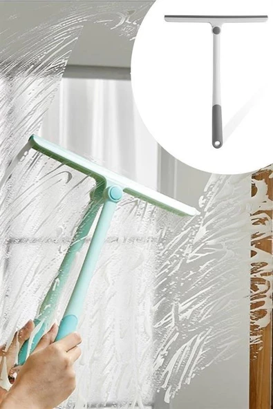 BUFFER® 360 Derece Döner Başlıklı Cam Sil Çok Amaçlı Pratik Cam Ayna Fayans Silme Aparatı - Resim 10